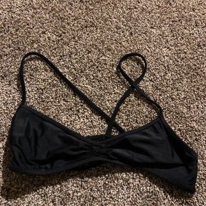black cross back swimsuit top
